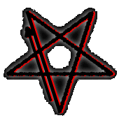 (point down pentagram, first stroke bottom to top left)