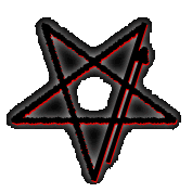 (point down pentagram, first stroke bottom to top right)