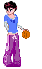 Begita playing baseketball