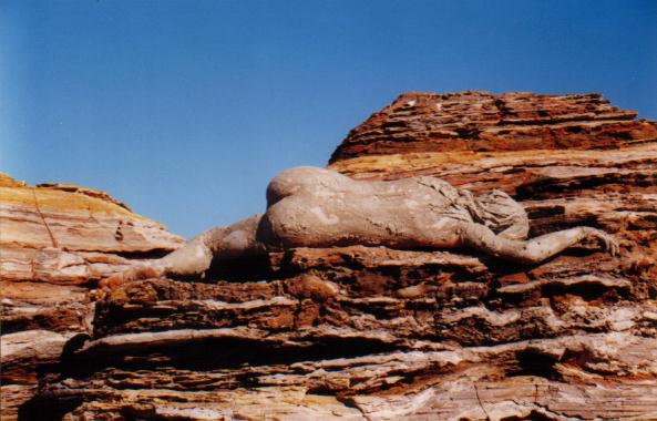 playing with clay at crab creek, broome- see also 'local artists'