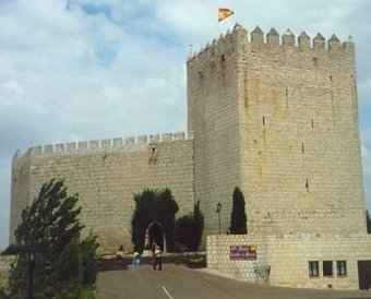 La autora frente al castillo de Monz�n