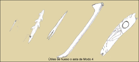 Útiles de hueso o asta de Modo 4