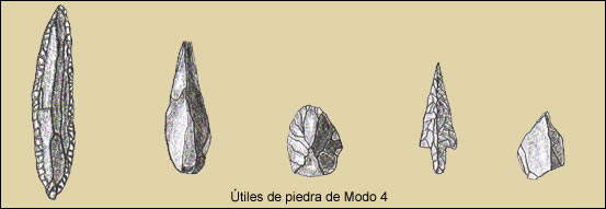 Útiles de piedra de Modo 4