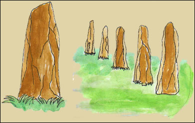 Menhir y alineamiento