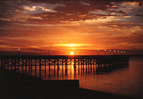 anochecer nueva palmira,muelle pesca,paseos,tigre palmira