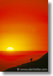 Hiking at sunset.