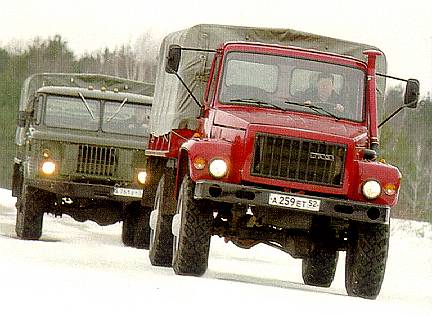 GAZ-33082 Sadko and its ancestor GAZ-66