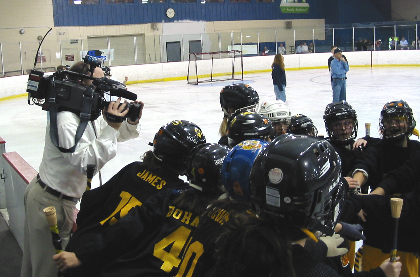 Scott filming the team