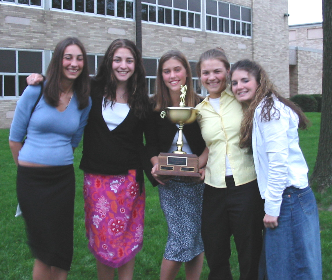 Seniors holding the Sportsmanship Award