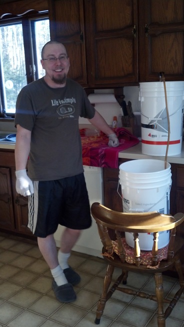 Pic of Shawn's first bottling day