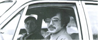 Steve getting a ride in Eugene's car