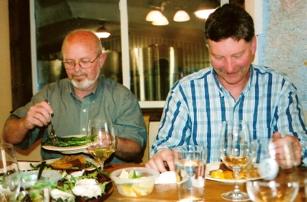 Tim and Kevin enjoying the bounty.