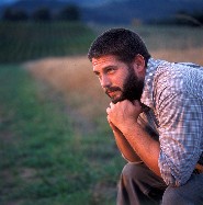 Josh contemplates the vineyards