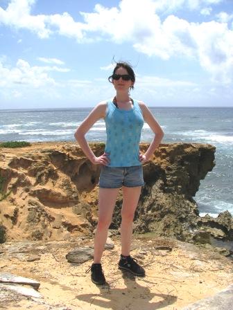 Kelley ready to lead us on a hike along the cliffs