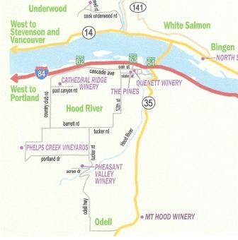 Hood River Winery Map