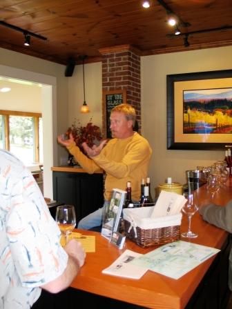 In the tasting room at Phelps Creek