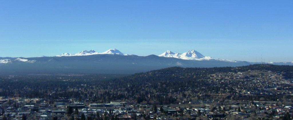 View of the Cascade Mountains in Bend Oregon