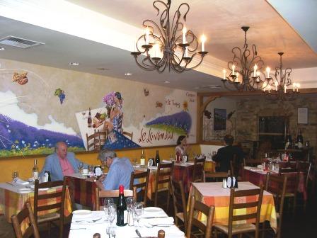 The brightly decorated interior at Lavandou