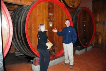 Wendy and Kevin inside the barrel room