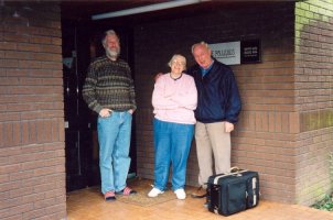 Friday 28th November 2003 - saying goodbye to my good friends Chris & Bob in Lymm, Warrington, UK after staying with them for a few days