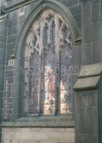 sunlight trough stained glass window