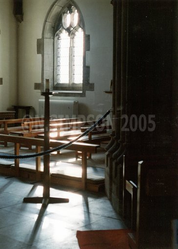 sunlight on pews