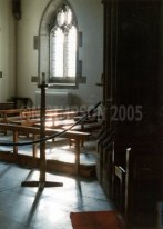 sunlight on pews