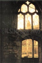 window ruins with sepia filter