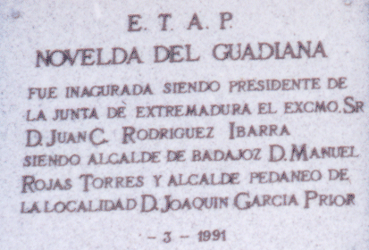 Placa de la Depuradora de Agua