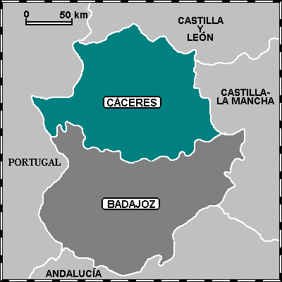 MAPA DE EXTREMADURA