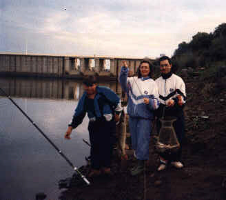 Lucios pescados en el Embalse de Los Canchales.