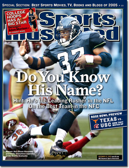 Shaun Alexander wins the  NFL MVP as he carries Patrick and the Kamikaze Nation to their 2nd championship in 3 years!