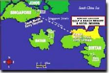 Map showing where Bintan is