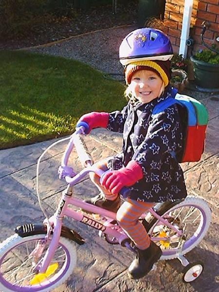 Caitlin off for a bike ride June 2001