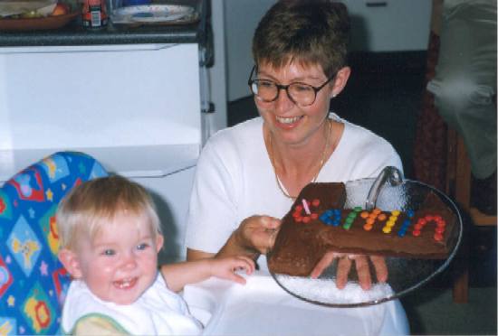 A whole chocolate cake for me! March 1999