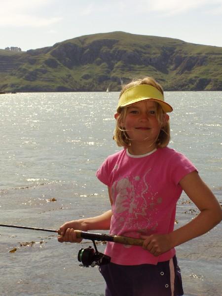 Caitlin fishing at Purau