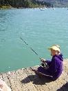 Caitlin fishing at Purau