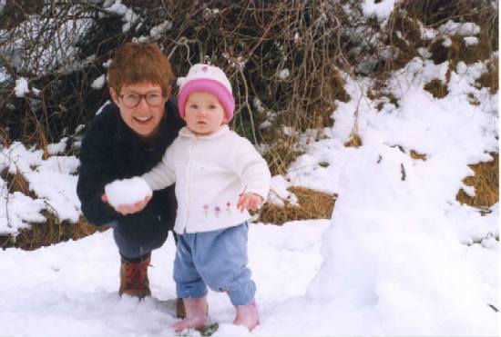 Playing in the snow, Arthur's Pass, July 1999