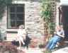 Relaxing with our books at Cobbles Cottage