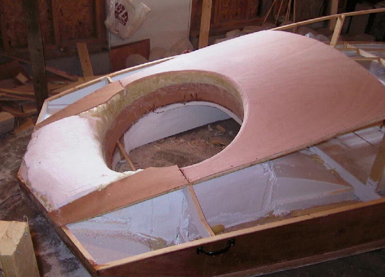 Top panel in place, sanding started...