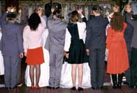 A multiple Russian wedding ceremony