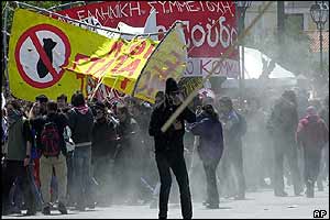 Huge Anti-War protests at Athens EU meeting