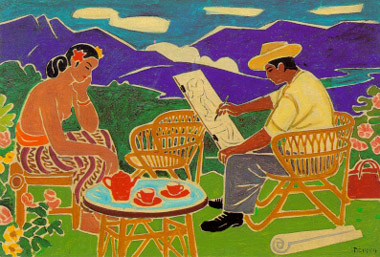 Artist and Model (1954), by Liu Kang