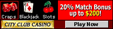 20% Match Bonus with City Club Casino