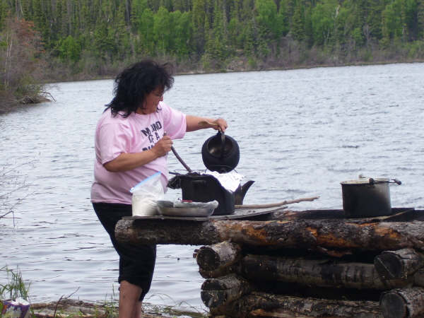 Jackie pouring tea