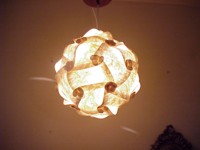 iluminacao de teto, globo, fibra de banana