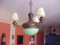 antiguidades, lustre verde de teto