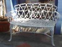 Poltrona Viena dupla de aluminio fundido para a praia.