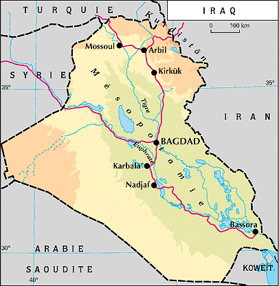 Carte de l'Irak