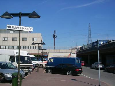 Sculpture seen from service access area
